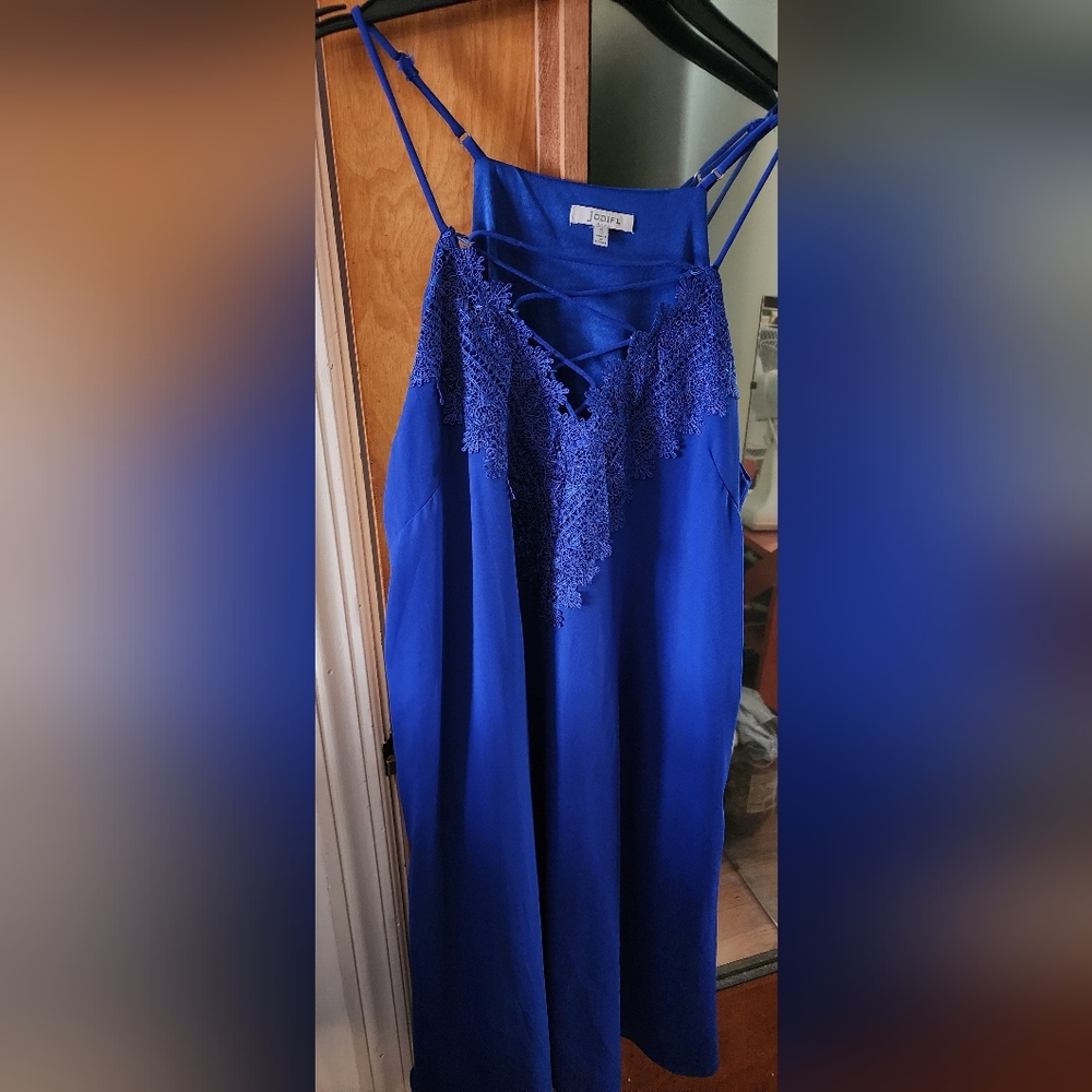 Navy Crochet Tank Dress